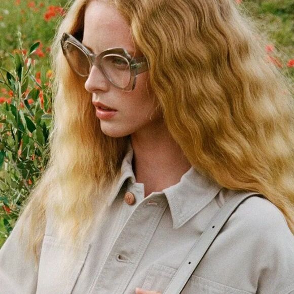 NIB Ulla Johnson Opal Sunglasses Butterfly Shape Ochre in color - Picture 3 of 9